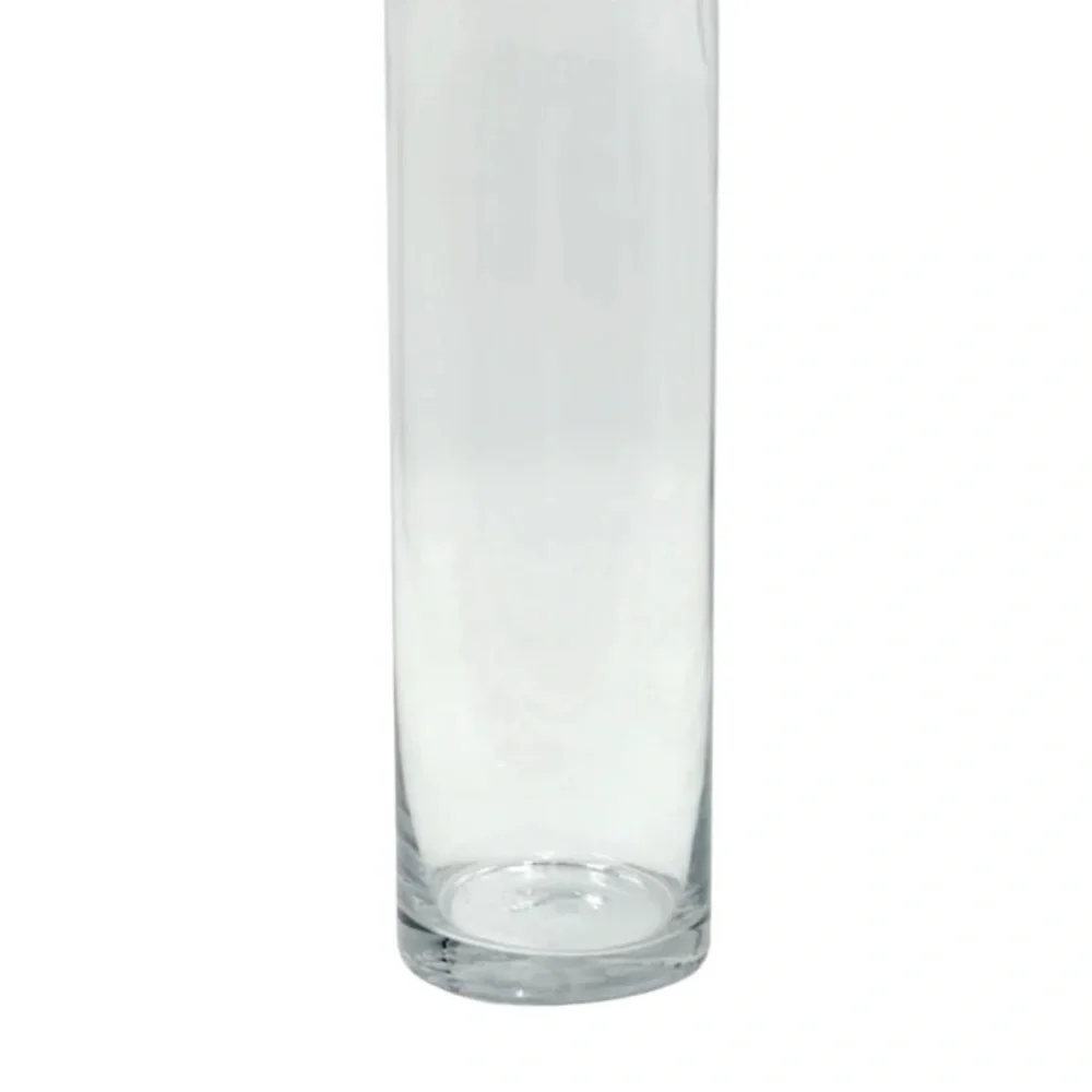 Set of 2 Clear Cylinder Glass Vases